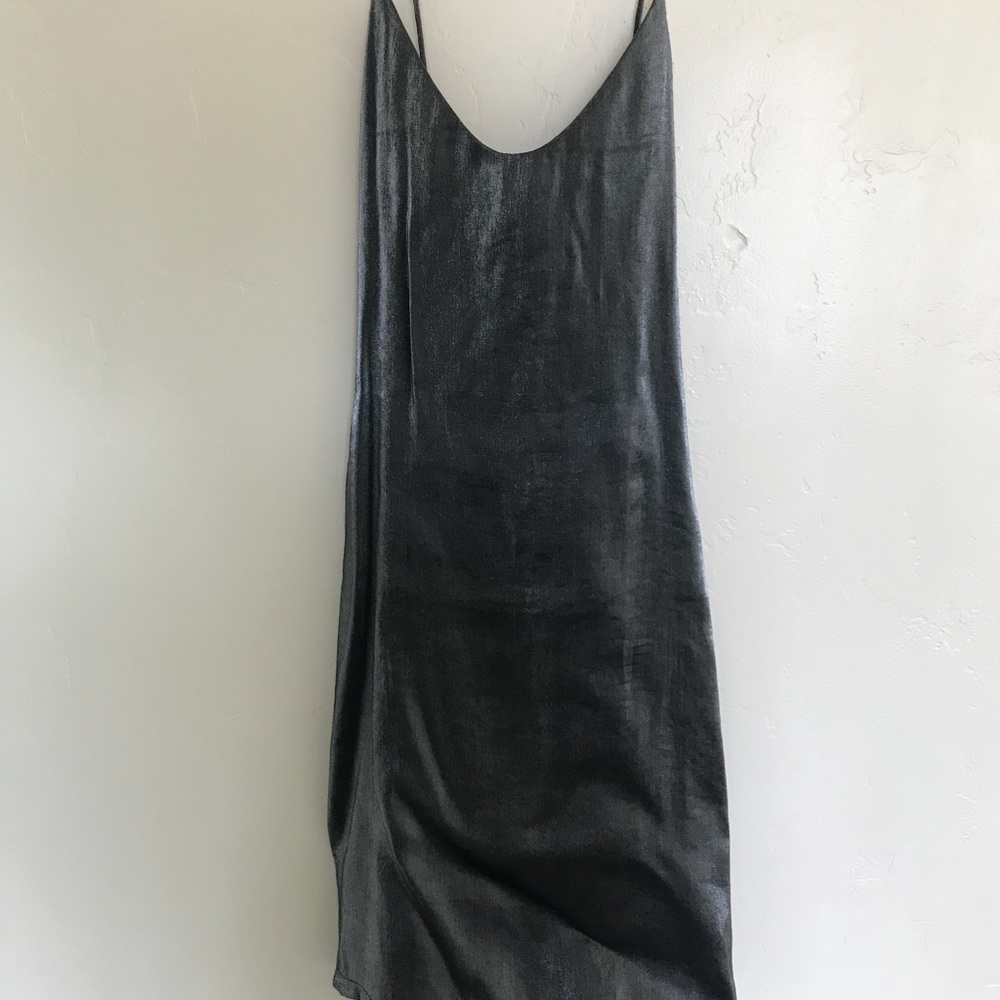 Silver scoop neck dress